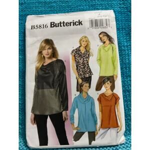 Butterick 5816 pattern knit top cowl neck size L XL